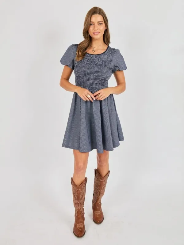 Frankie Smocked Mini Dress made by Sadie & Sage
