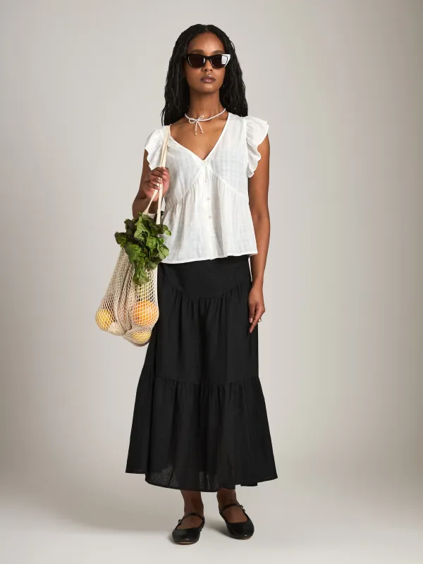 Clare Waterfall Sleeve Blouse sold by Plenty