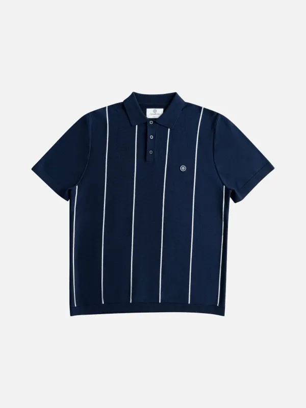 Vertical Stripe Knit Polo made by Plenty