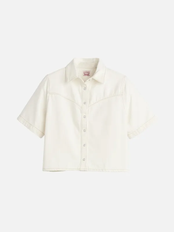 Logan Shortsleeve Denim Shirt sold by Plenty