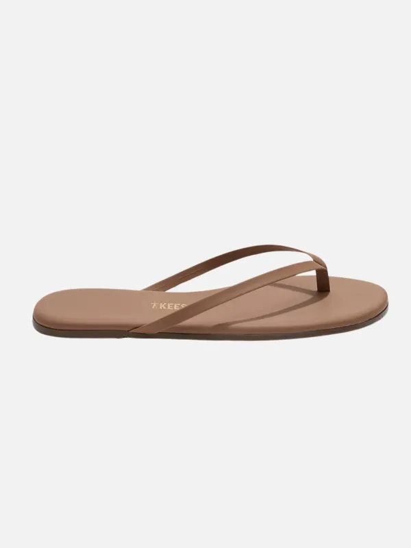 Foundations Matte Leather Flip Flops sold by Plenty