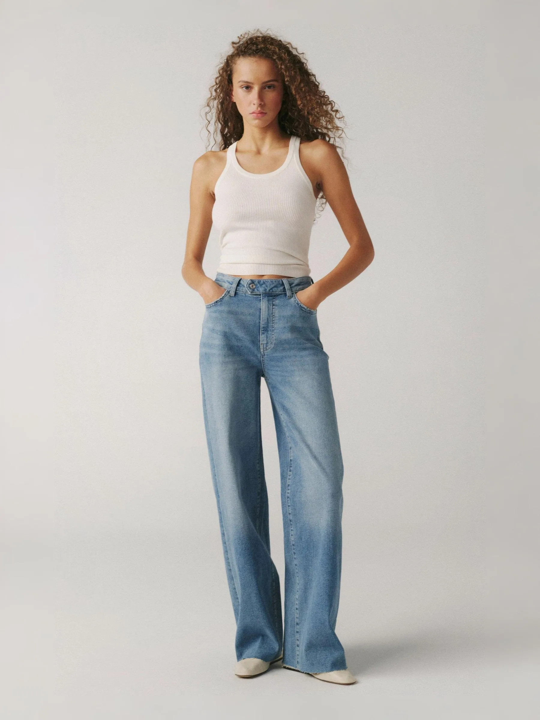 NCE Wide Leg Jeans sold by Plenty
