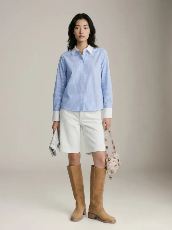 Minji Stripe Button Up Shirt made by Plenty