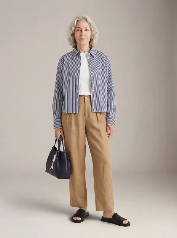 Minji Stripe Button Up Shirt made by Plenty