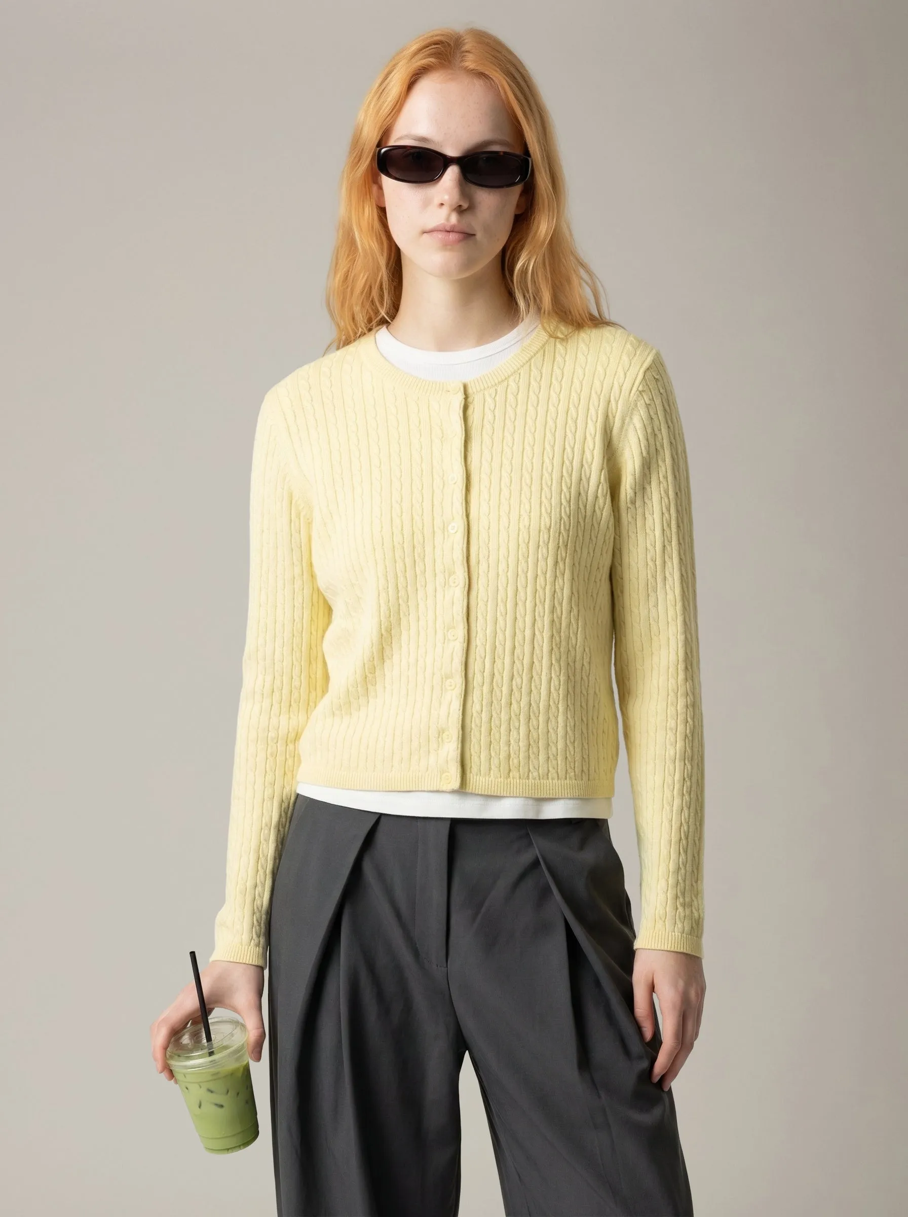 Cable Crewneck Cardigan sold by Plenty product image thumbnail 2