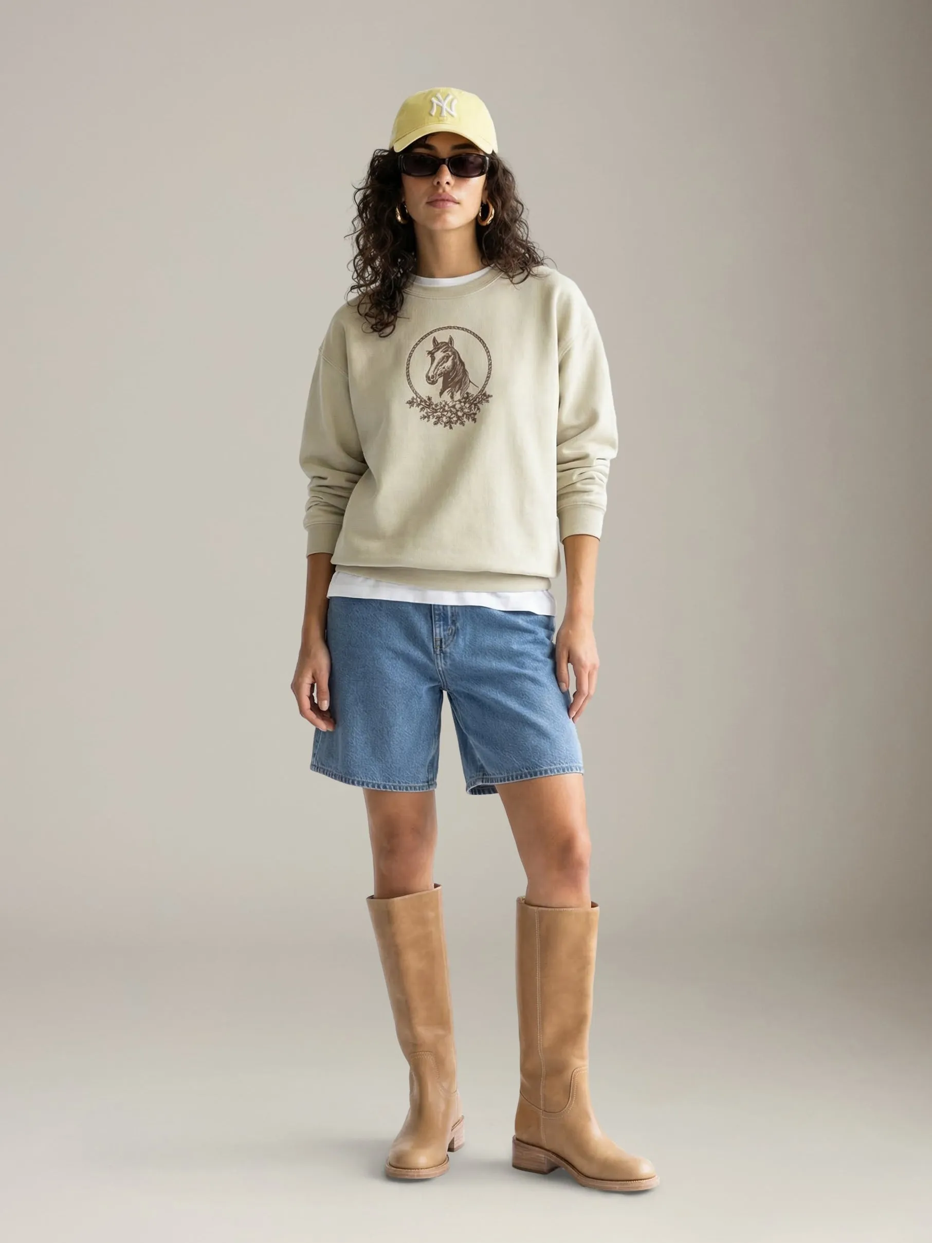 Horse Embroidered Sweatshirt sold by Plenty