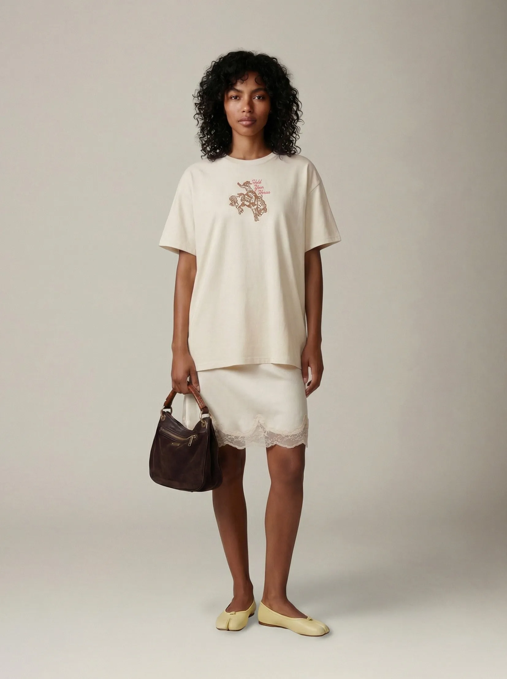 Hold Your Horses Embroidered T-Shirt sold by Plenty