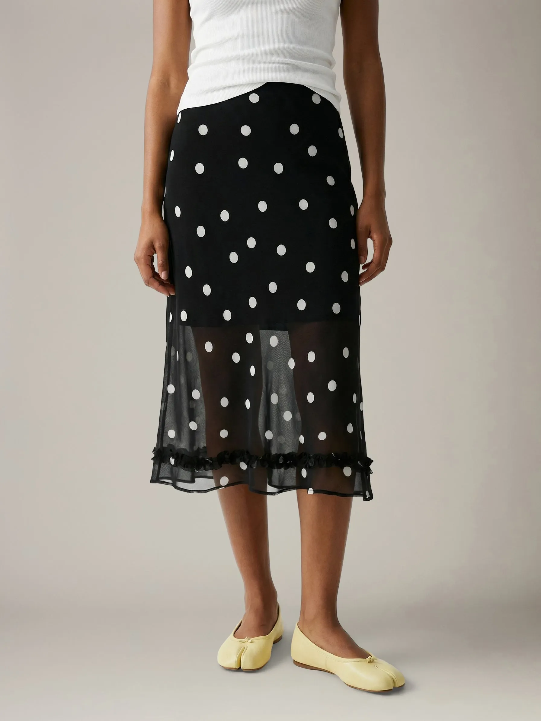 Sheer Polka Dot Midi Skirt sold by Plenty product image thumbnail 2