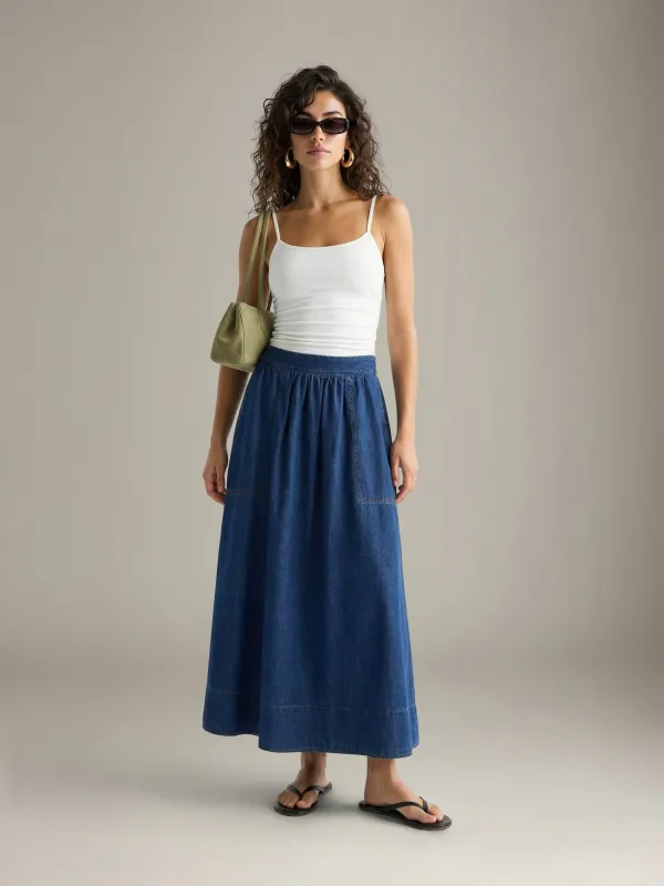 Denim Maxi Skirt made by Plenty