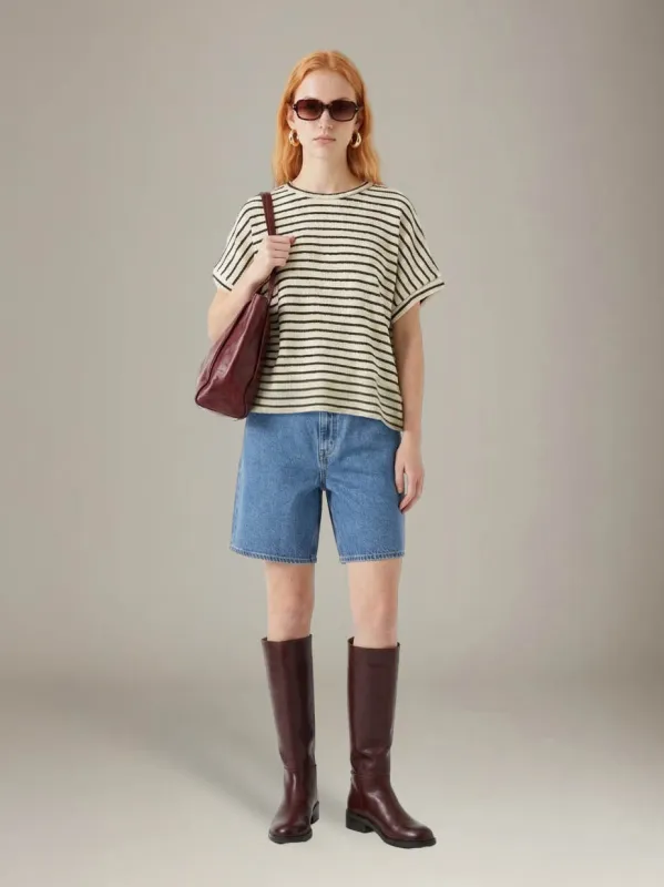 Striped Boxy Top made by Plenty