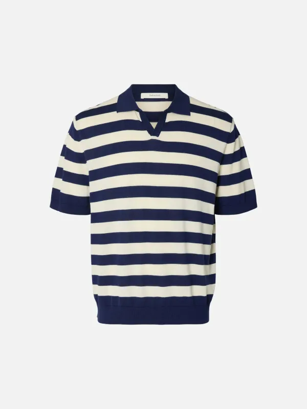 Torino Stripe Shortsleeve Polo Shirt made by Selected
