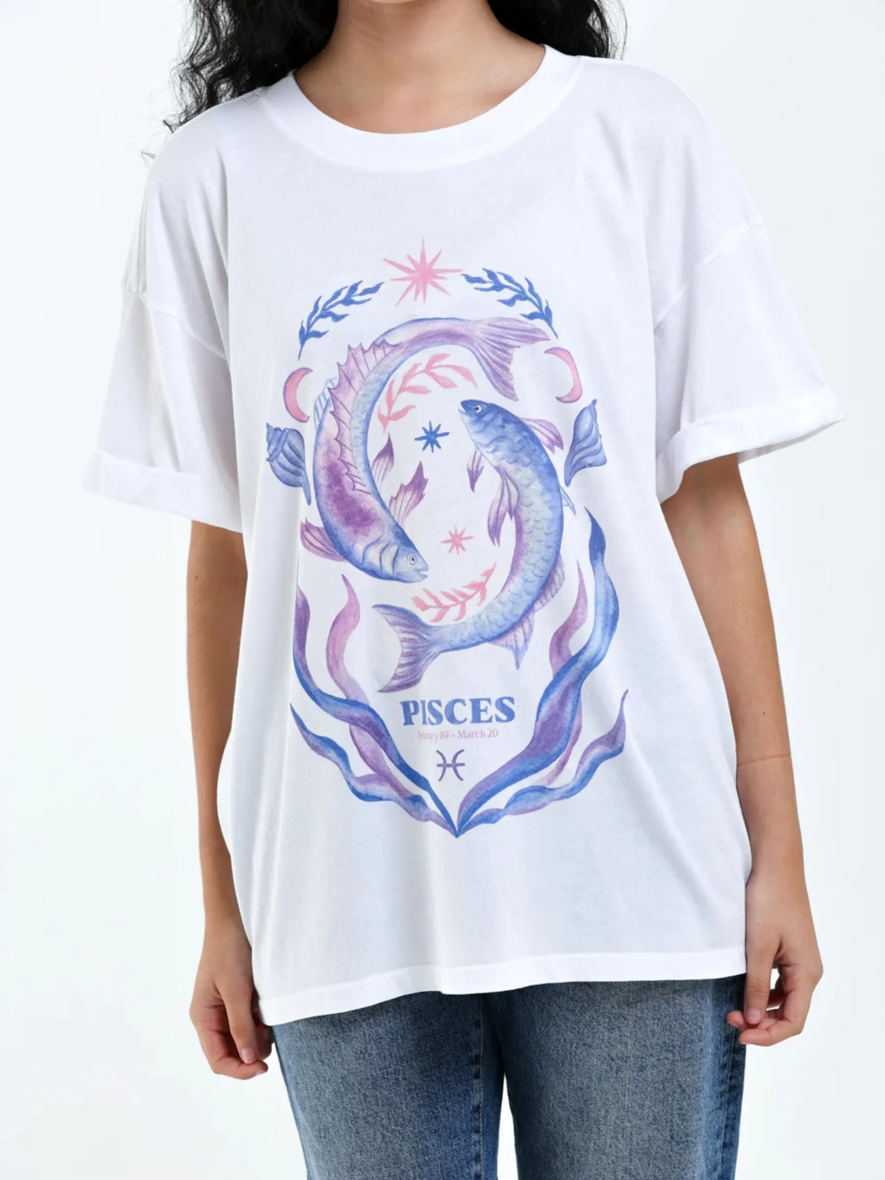 Pisces Zodiac Boyfriend T-Shirt sold by Plenty product image thumbnail 2