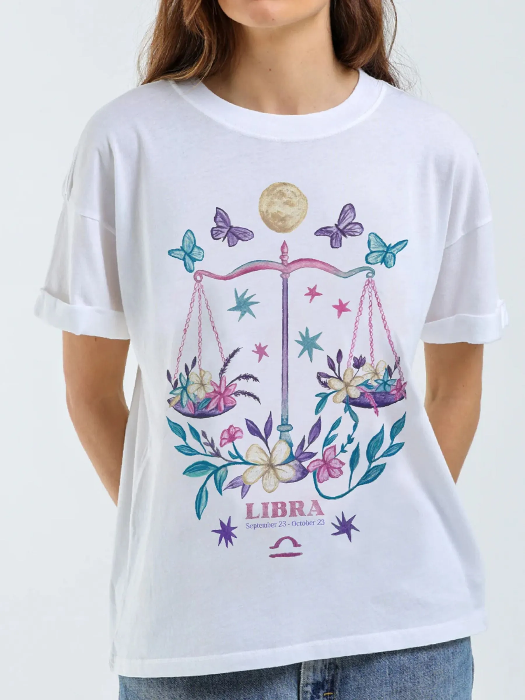 Libra Zodiac Boyfriend T-Shirt sold by Plenty product image thumbnail 2