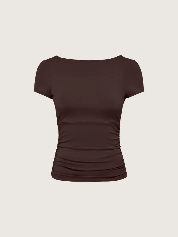 Evelyn Shortsleeve Boatneck Top made by Only