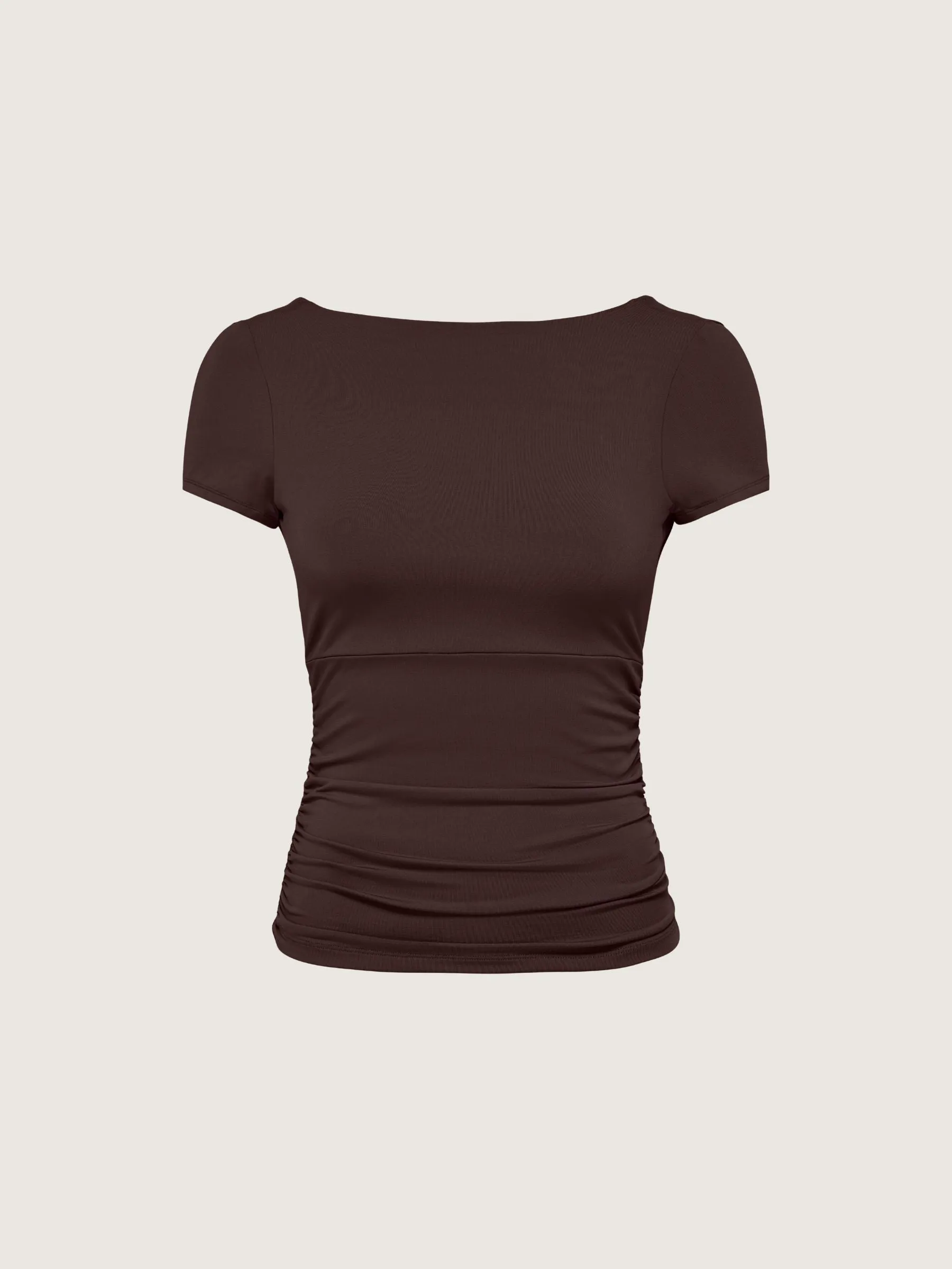 Evelyn Shortsleeve Boatneck Top sold by Plenty