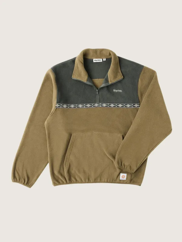 Alder Half Zip Fleece Pullover made by Rhythm.