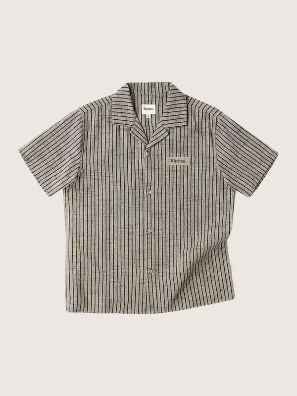 Textured Stripe Shortsleeve Shirt made by Rhythm.