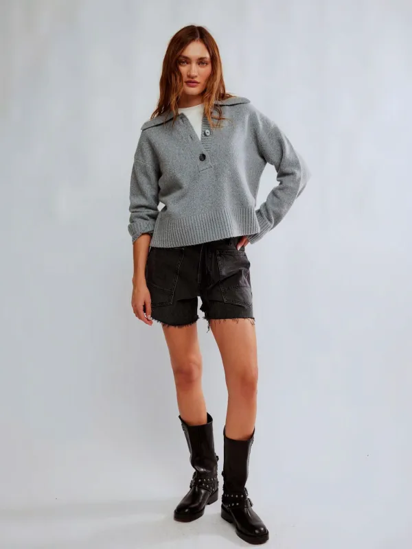 Trading Up Polo Sweater made by Free People