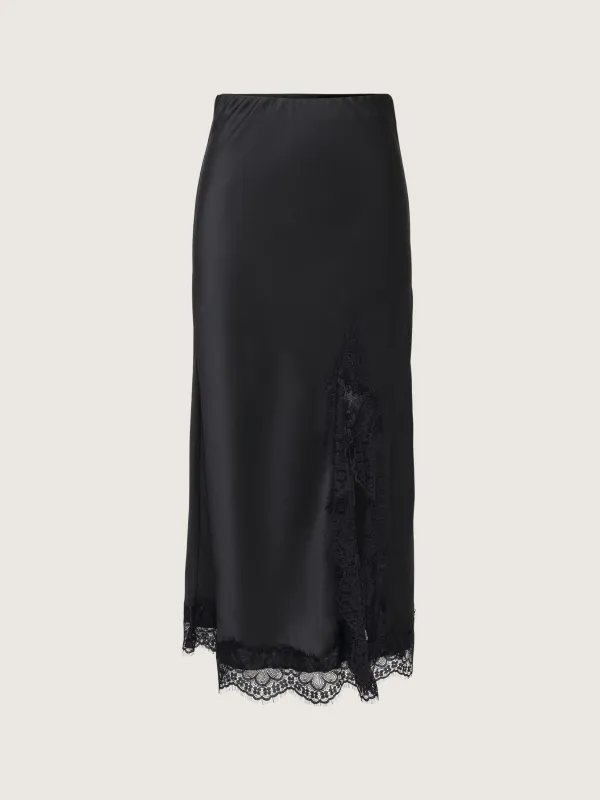 Menus Lace Satin Skirt made by Only