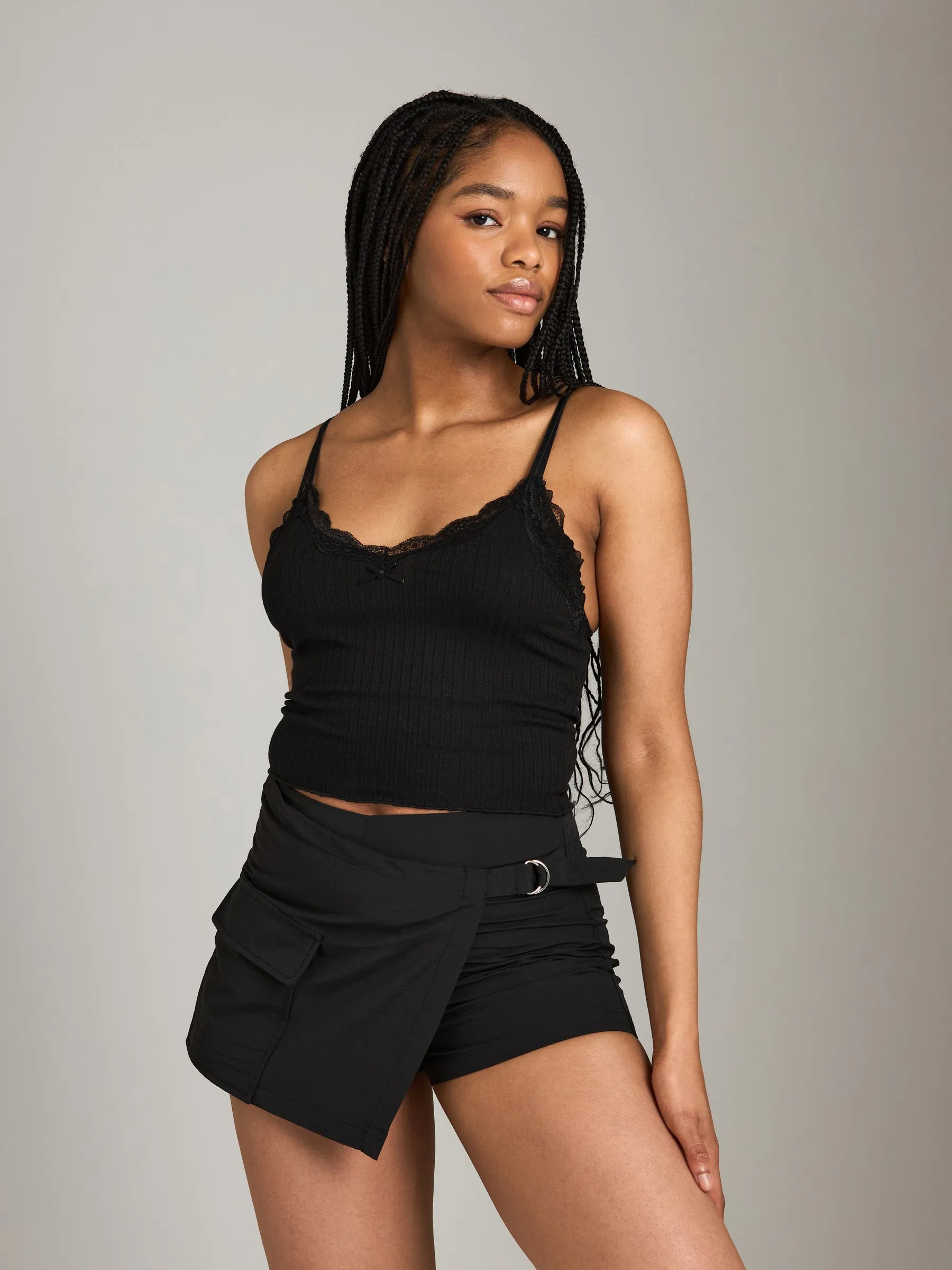 Pointelle Rib Briony Crop Lace Trim Cami sold by Plenty product image thumbnail 2