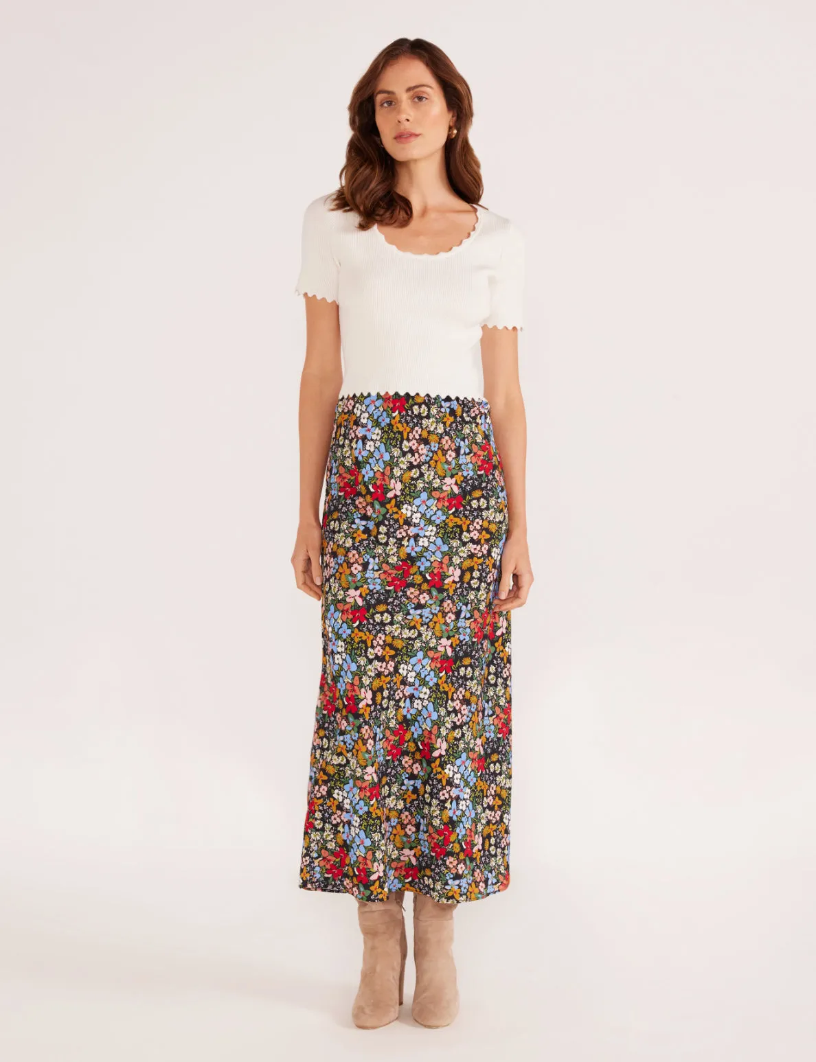 Josie Bias Midi Skirt sold by Plenty