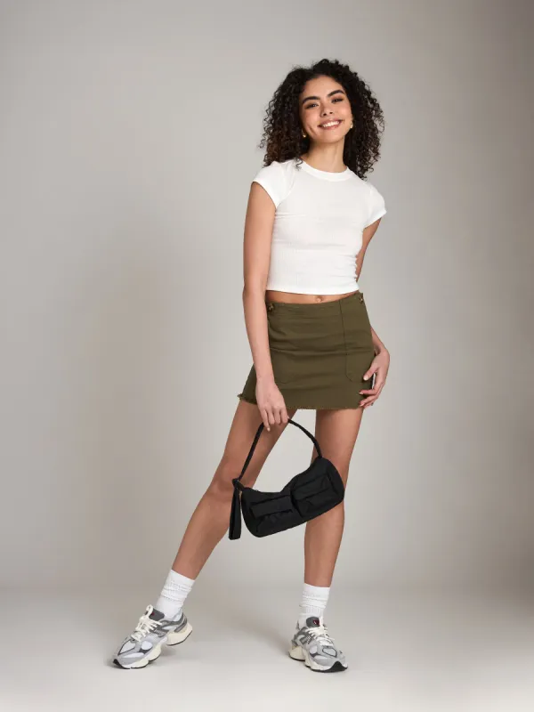 Cecina Mini Carpenter Skirt sold by Plenty