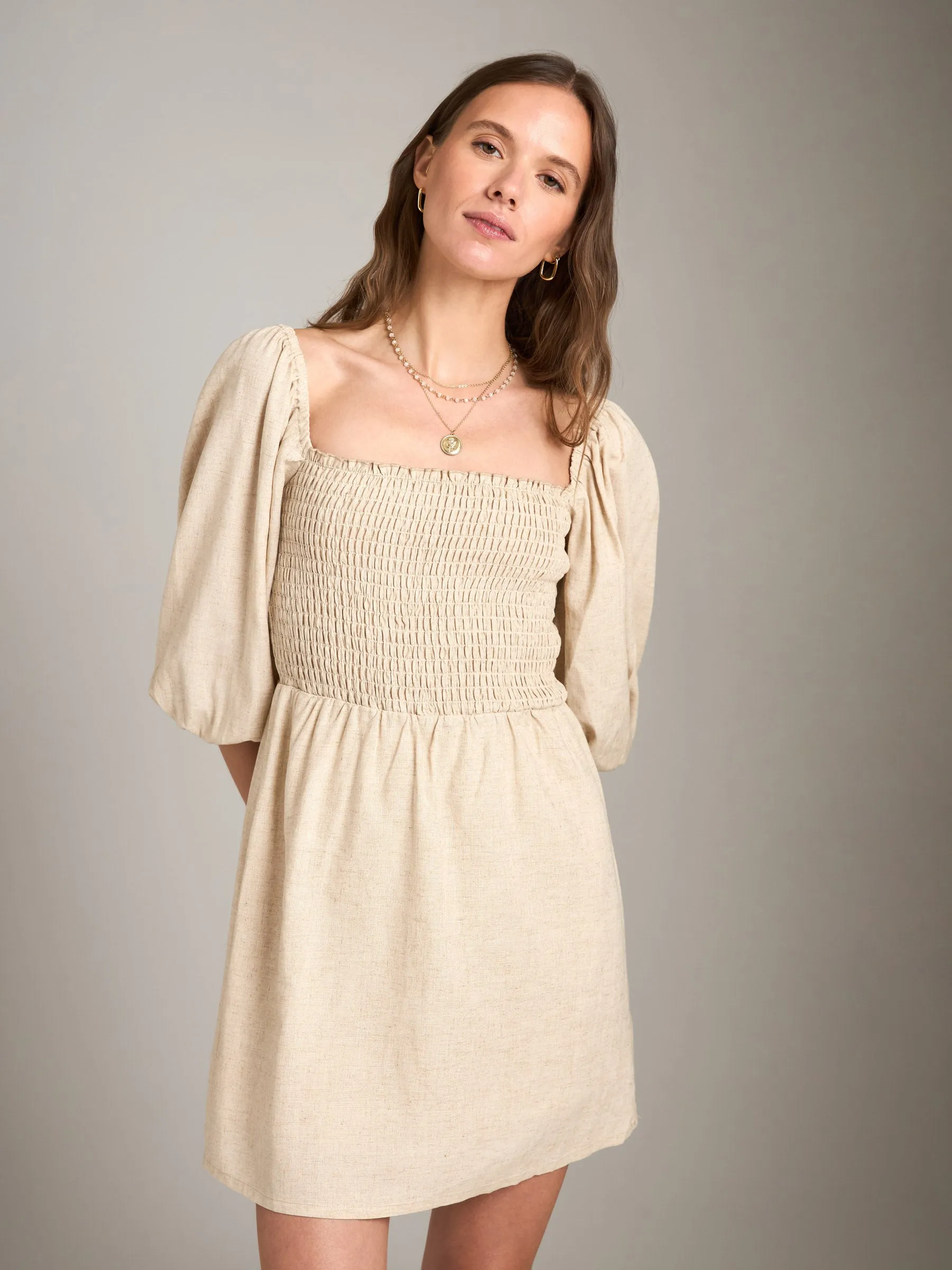 Puff Sleeved Smock Dress sold by Plenty product image thumbnail 2