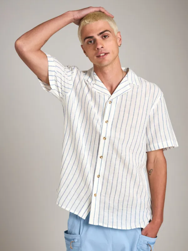 Linen SS Yarn Dye Camp Shirt sold by Plenty