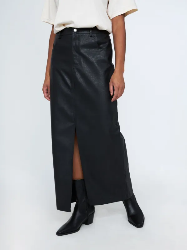 Vegan Leather Maxi Skirt sold by Plenty
