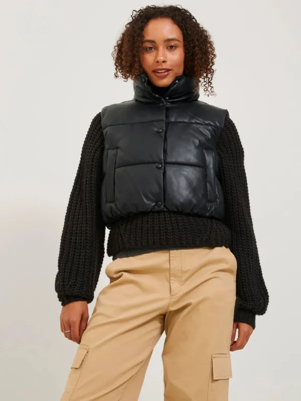 Breezy Faux Leather Short Vest sold by Plenty