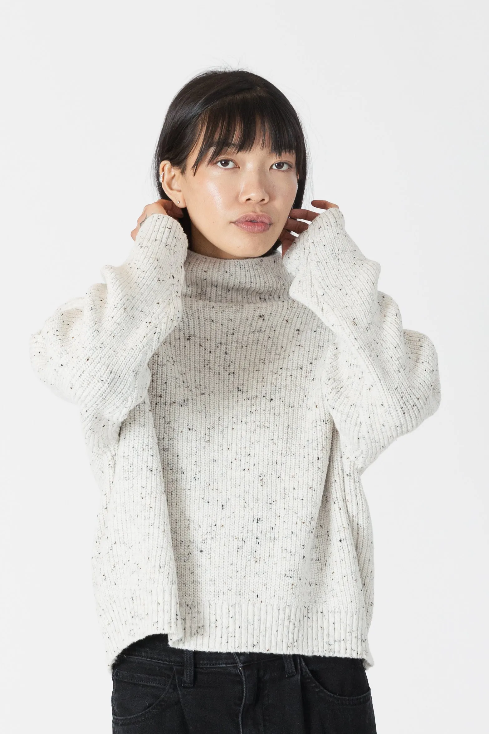 Evolet Fleck Rib Mockneck sold by Plenty