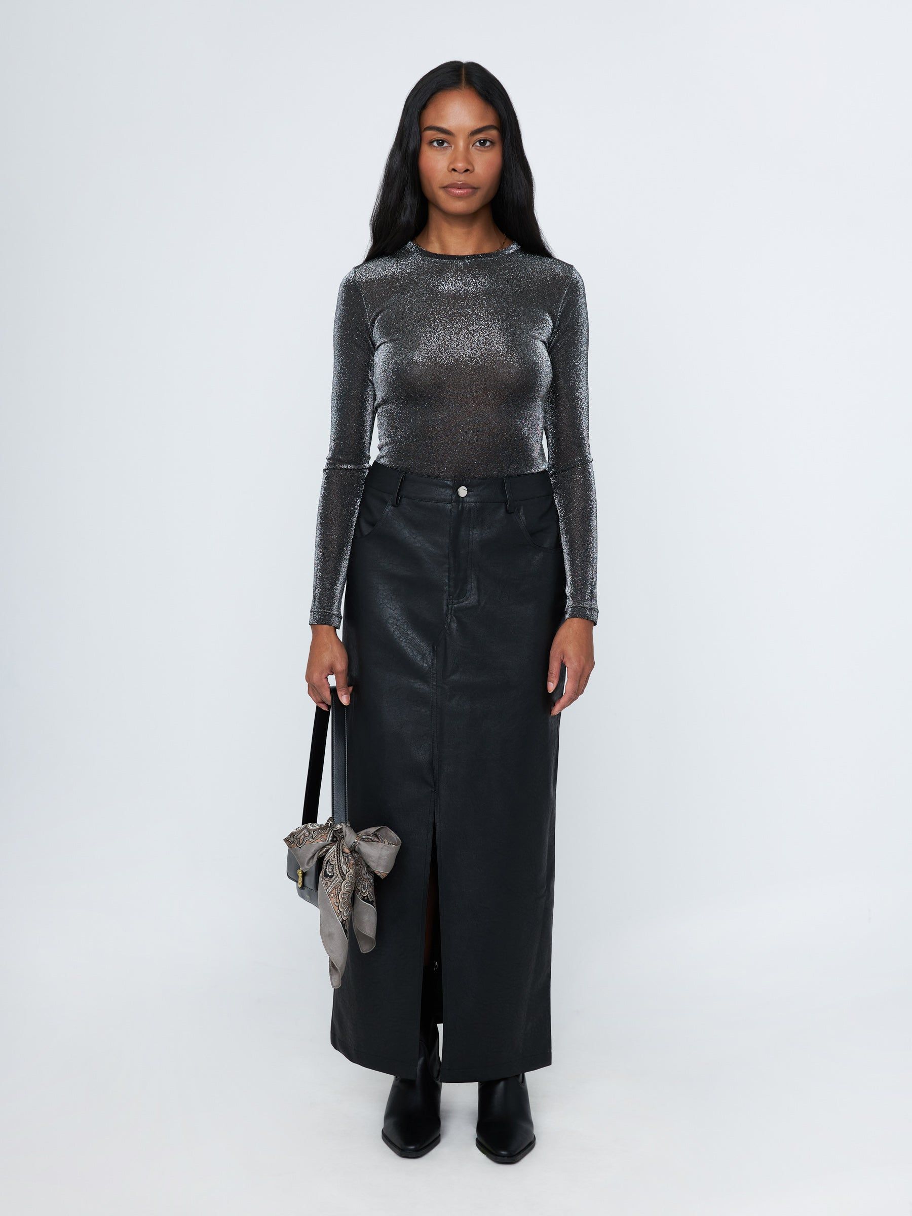 Vegan Leather Maxi Skirt sold by Plenty product image thumbnail 3