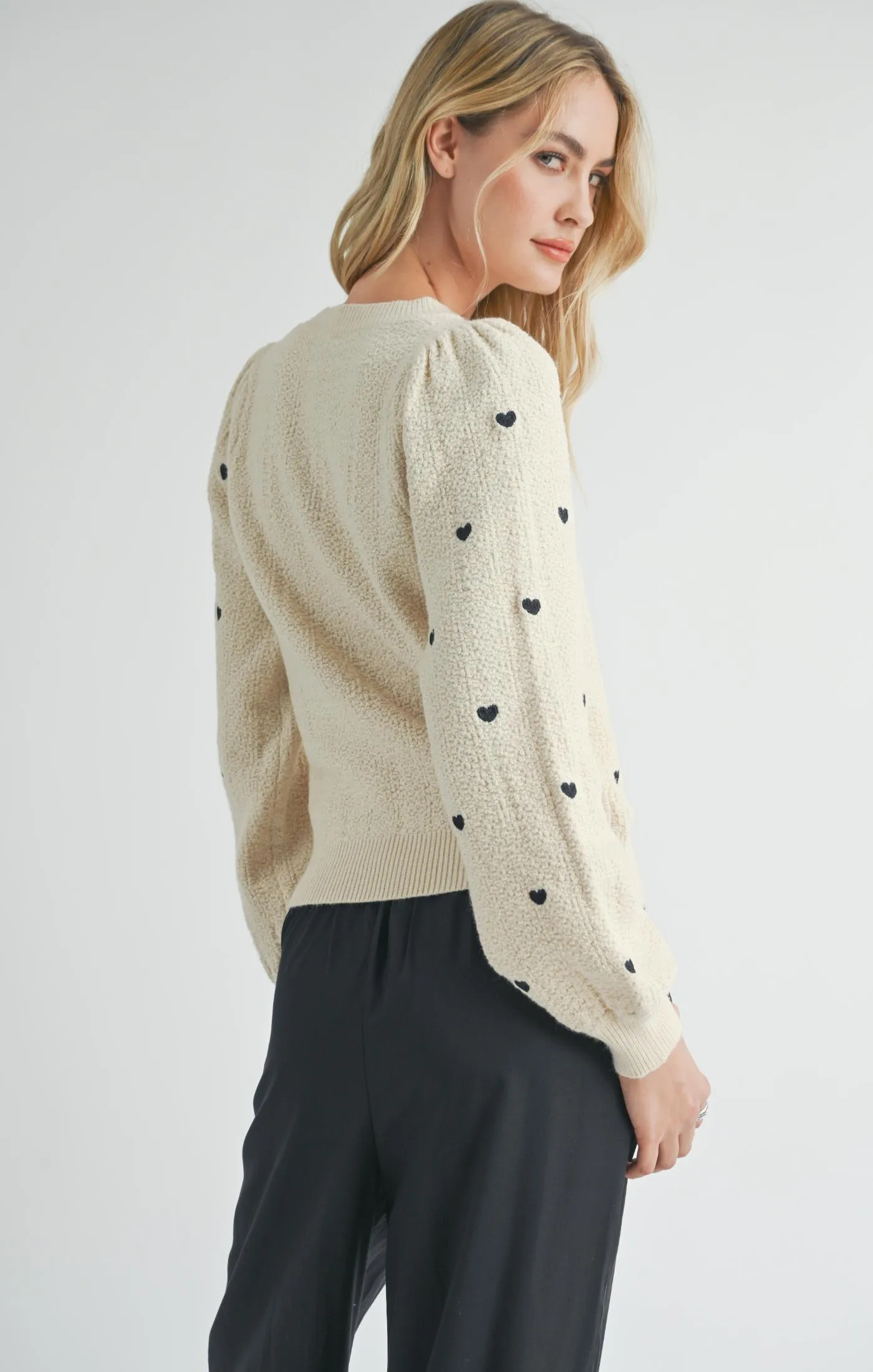 Heart Eyes Embroidery Sweater sold by Plenty product image thumbnail 4