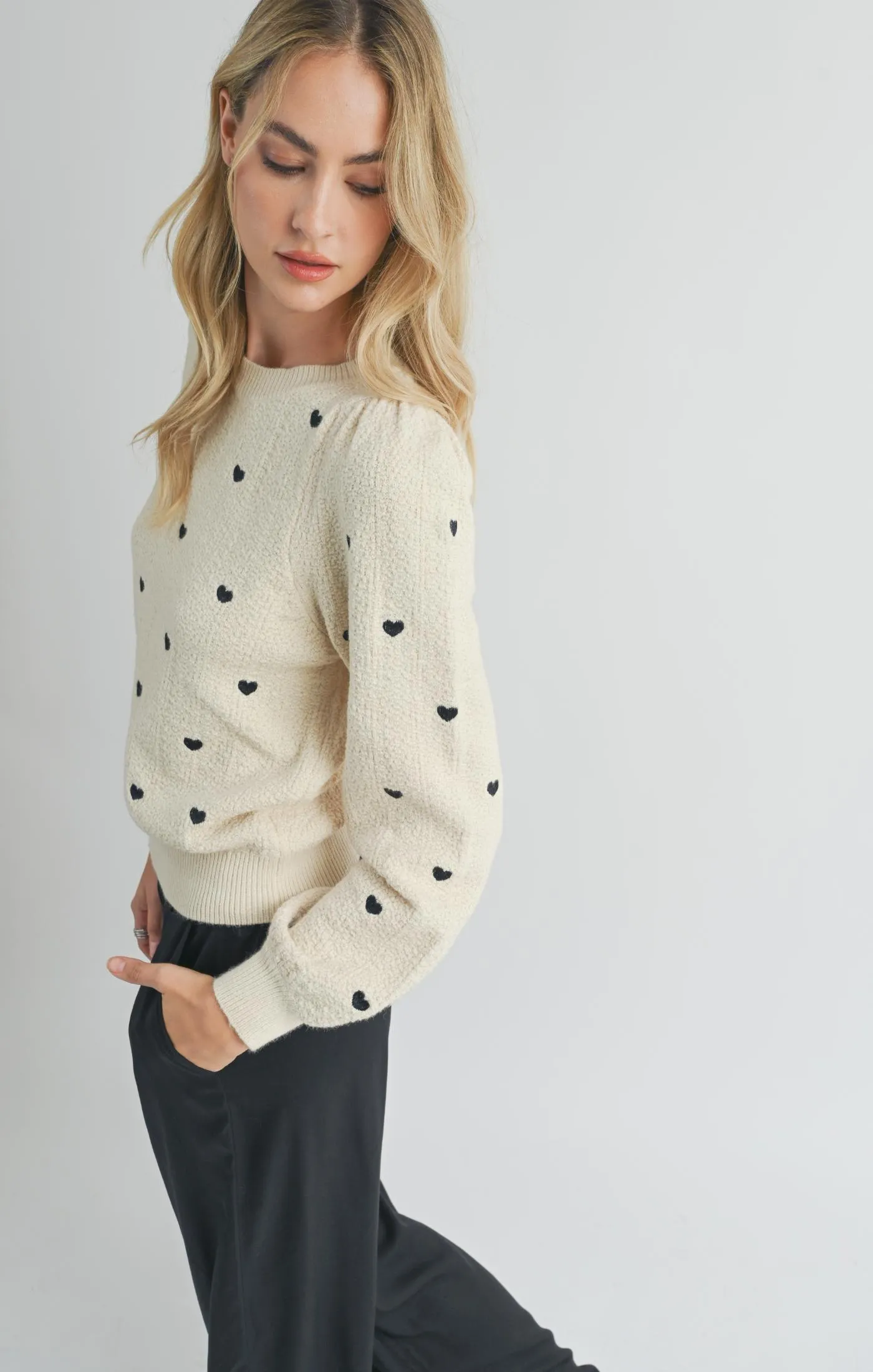 Heart Eyes Embroidery Sweater sold by Plenty product image thumbnail 2