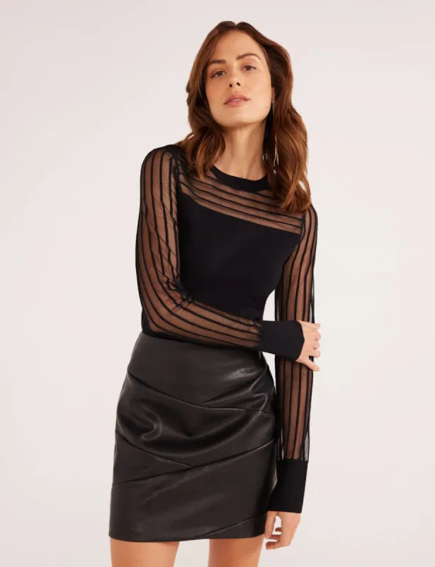 Leena Vegan Leather Mini Skirt sold by Plenty
