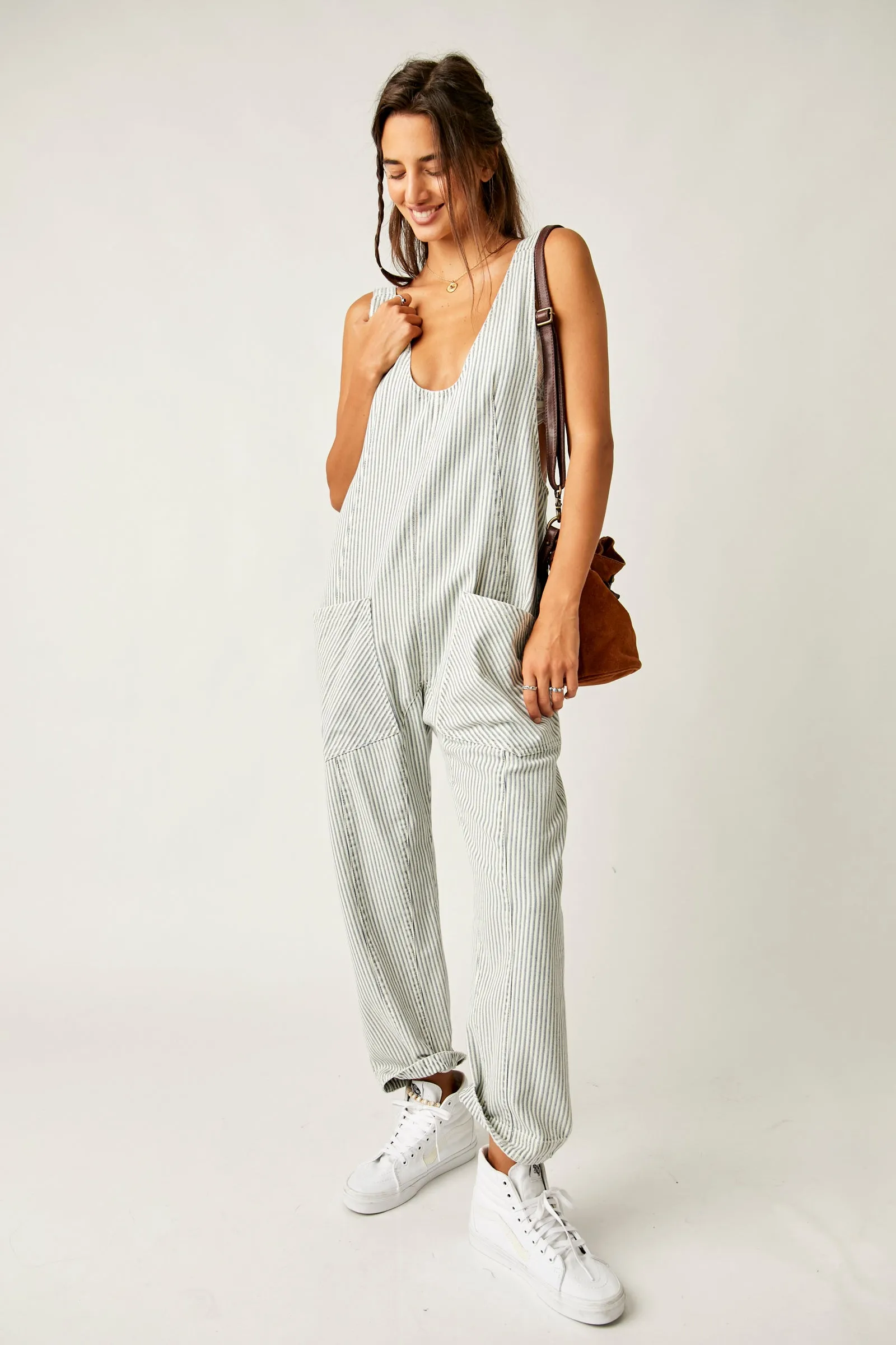 Stripe High Roller Jumpsuit sold by Plenty