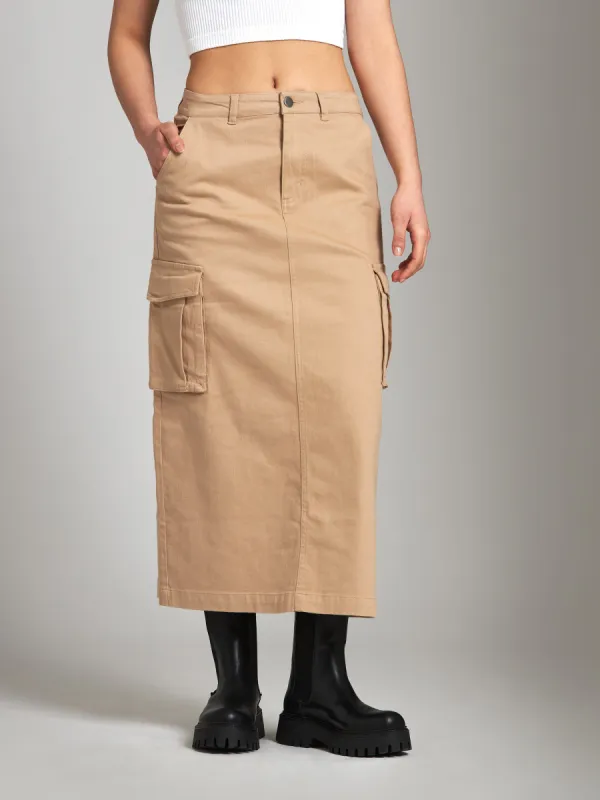 Marion Cargo Maxi Skirt sold by Plenty