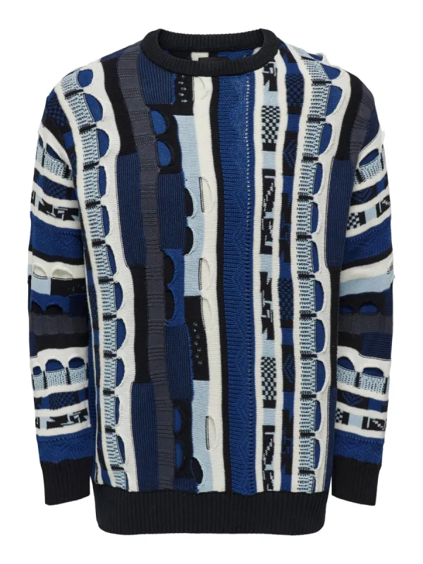 Tucker Jacquard Crew Knit sold by Plenty