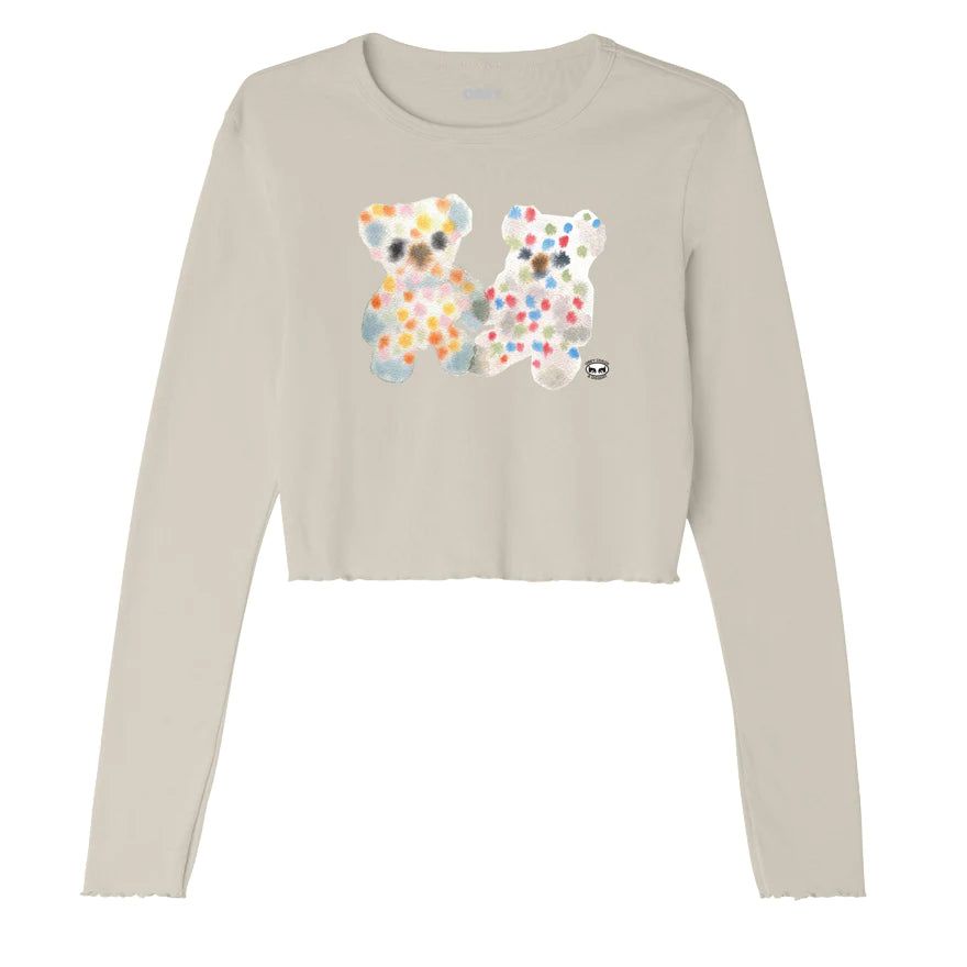 Watercolor Teddy Bear Longsleeve Crop sold by Plenty