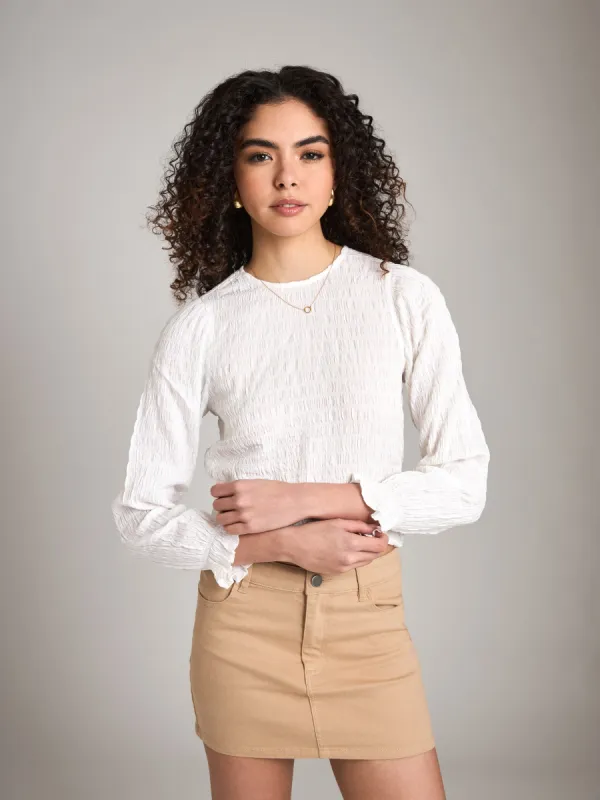 Rigel Smocked Blouse sold by Plenty