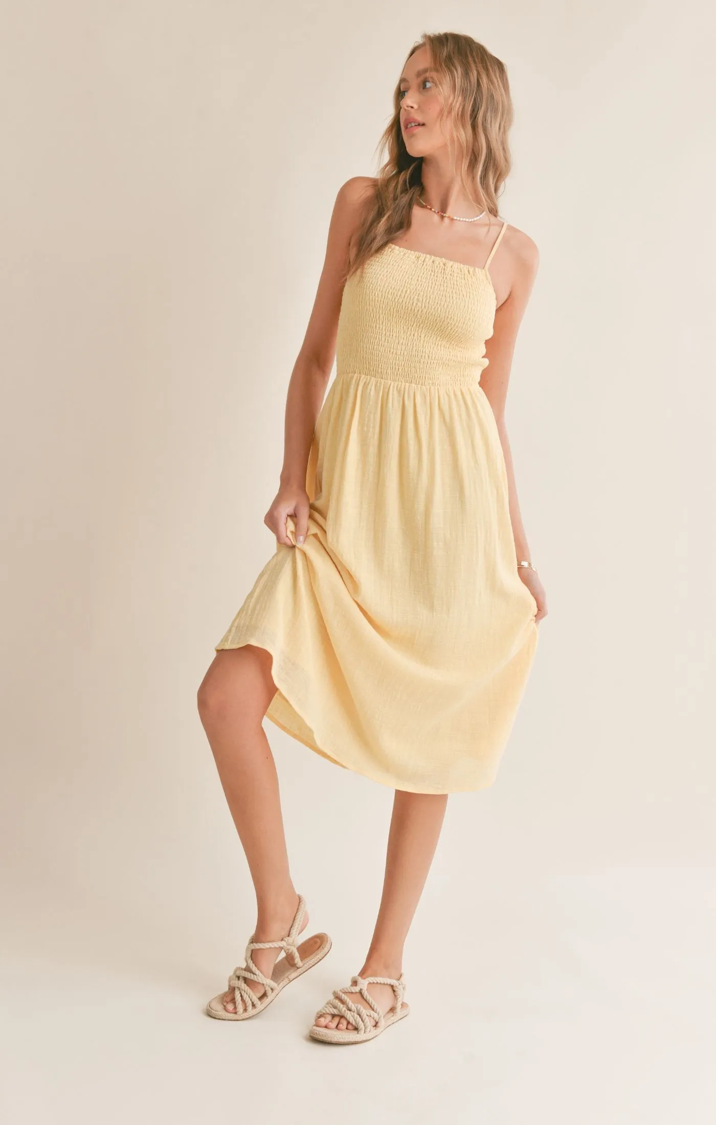 Bird Song Smocked Midi Dress sold by Plenty product image thumbnail 4