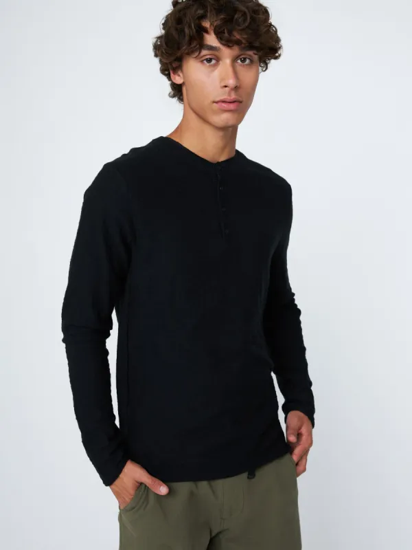 Slub Sweater Knit Henley sold by Plenty