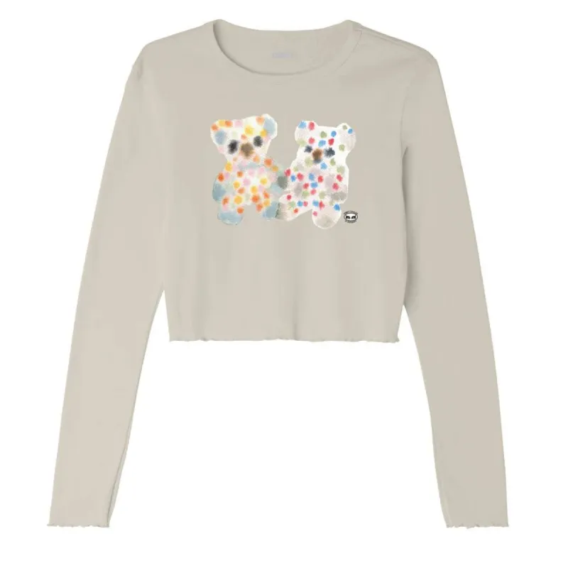 Watercolor Teddy Bear Longsleeve Crop made by Obey