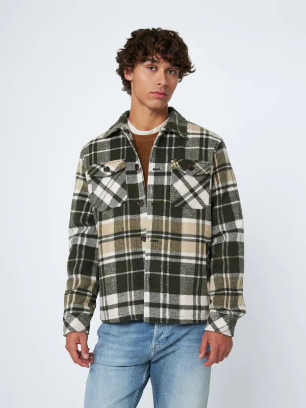 Brushed Wool Blend Checked Overshirt sold by Plenty
