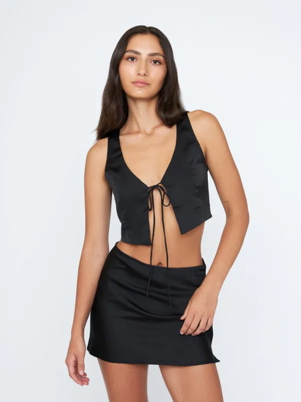 Satin Bow Vest Top sold by Plenty