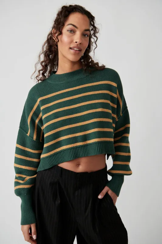 Stripe Easy Street Crop Pullover sold by Plenty