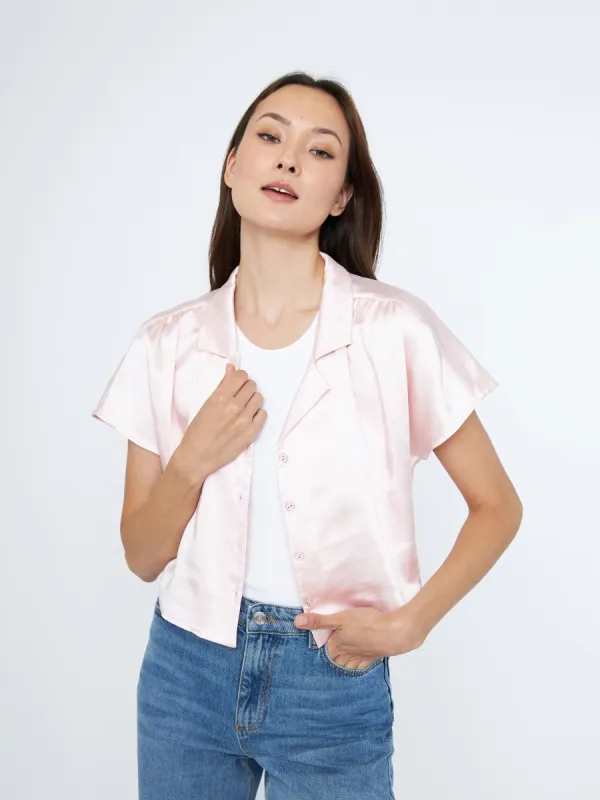 Satin Lemona Shirt sold by Plenty