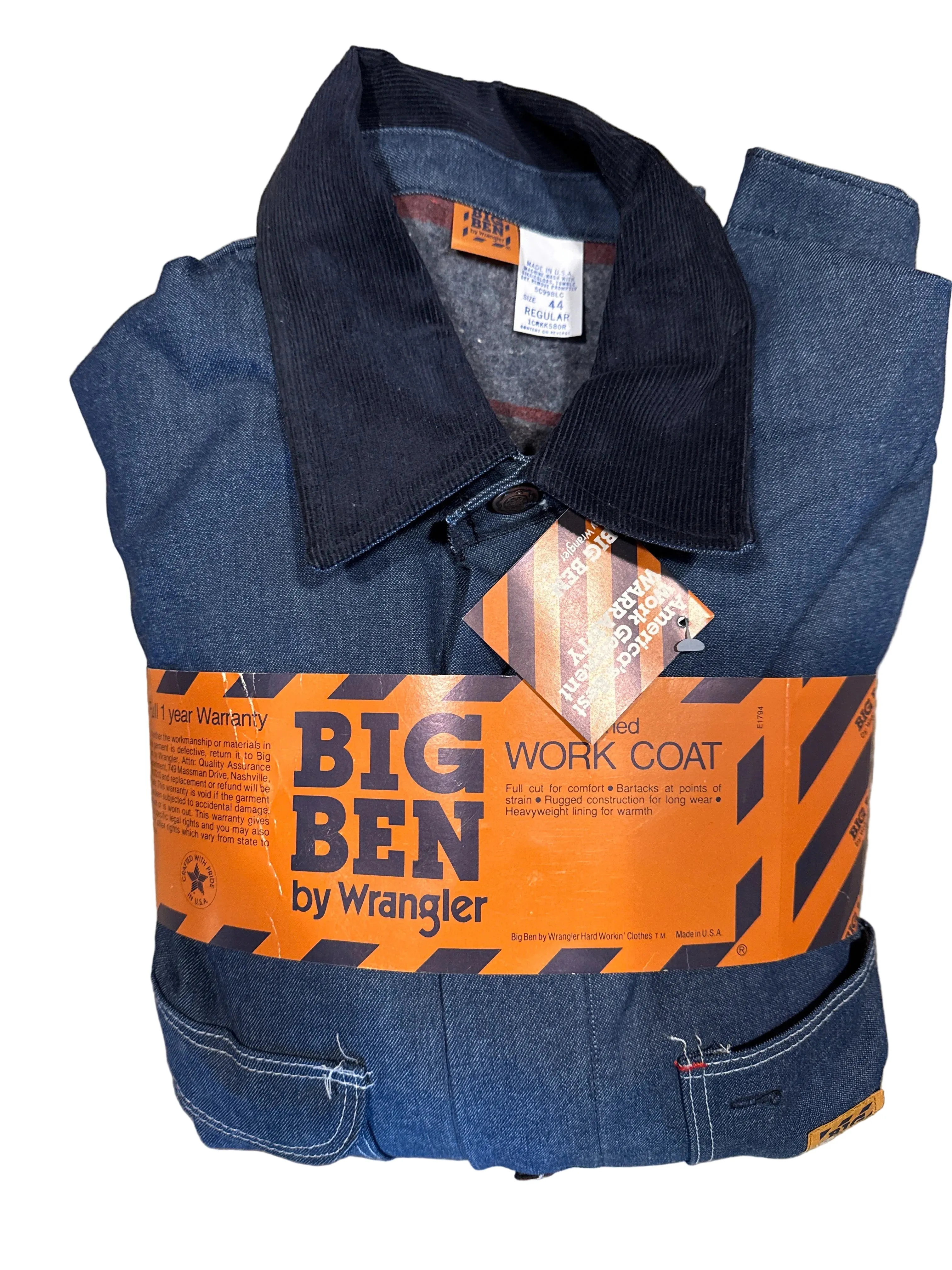 Vintage Deadstock Wrangler “Big Ben” Chore Coat sold by Joint Custody