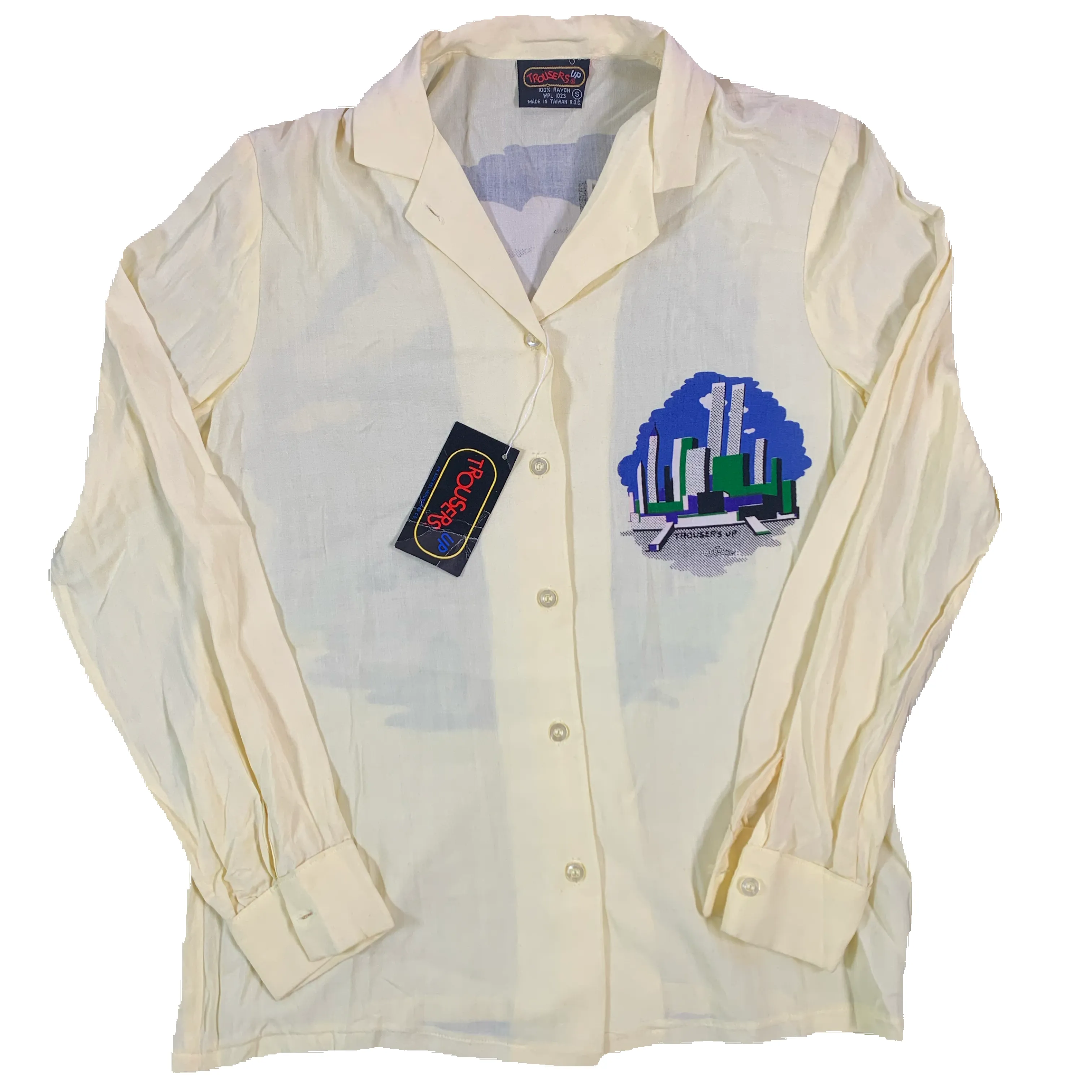 Vintage Trousers Up “Bridge” Open Collar Rayon Shirt sold by Joint Custody product image thumbnail 2