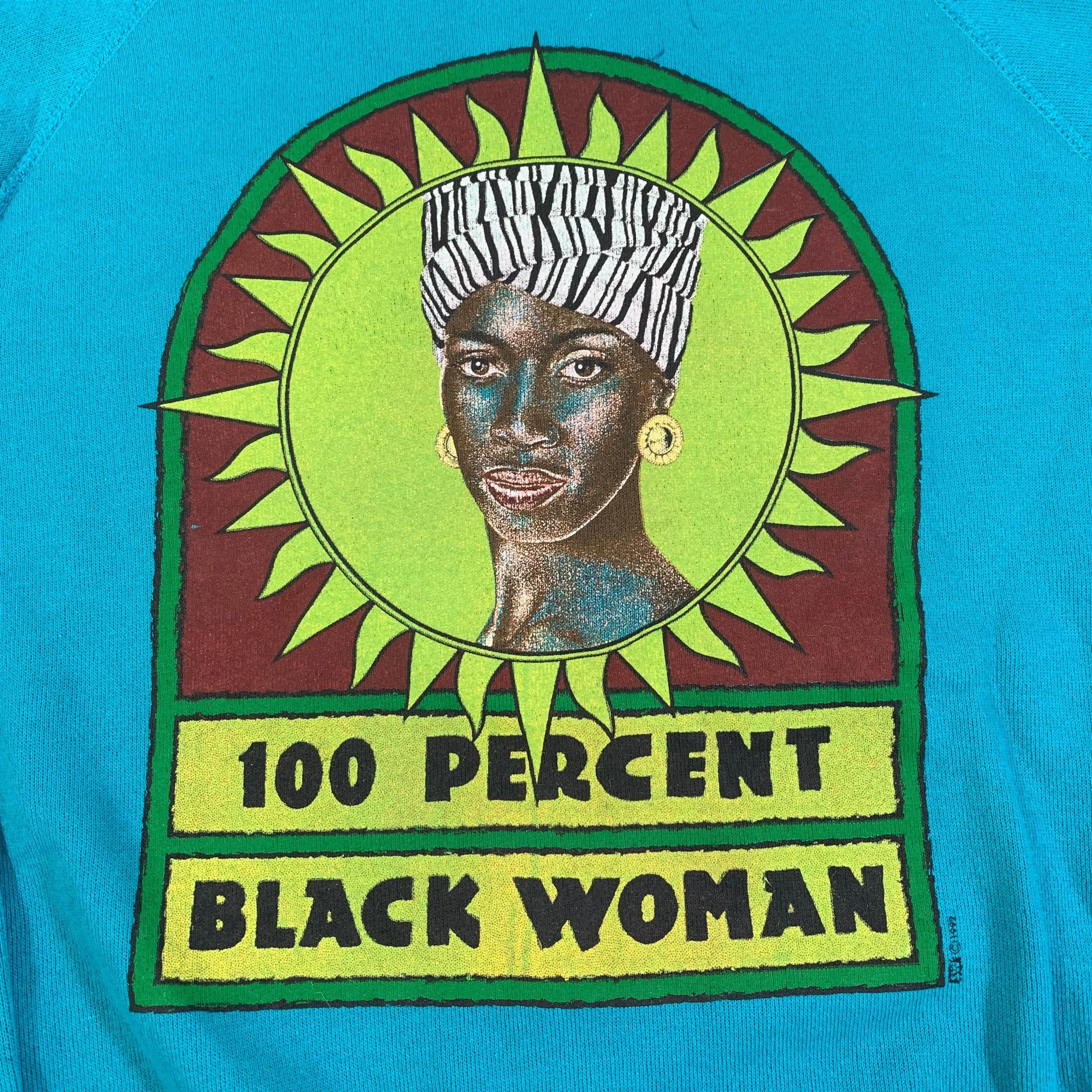 Vintage 100 Percent "Black Woman" Crewneck Sweatshirt sold by Joint Custody product image thumbnail 3